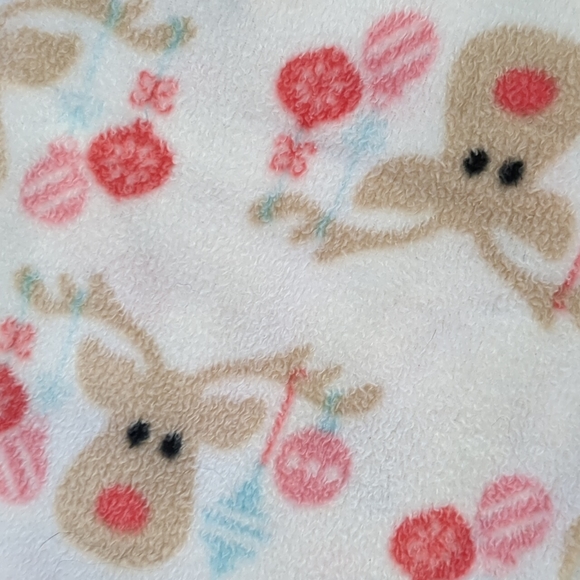 ❗$ Bundled❗ KENSIE White Reindeer Print Fleece Jogger Style Pajama Pants - Picture 4 of 5
